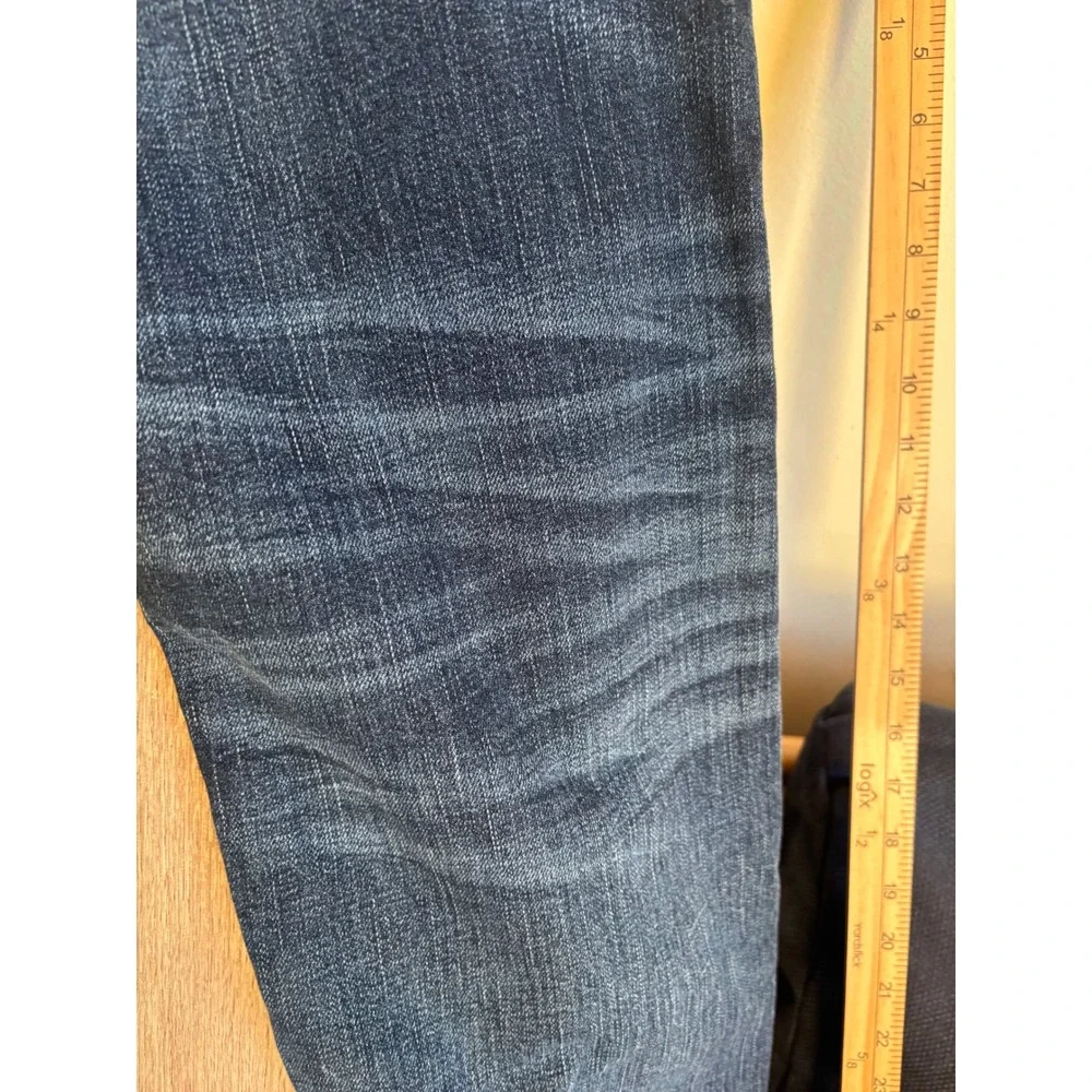 Banana Republic Vintage Straight Mens Dark Wash Distressed Denim Jeans 34x32